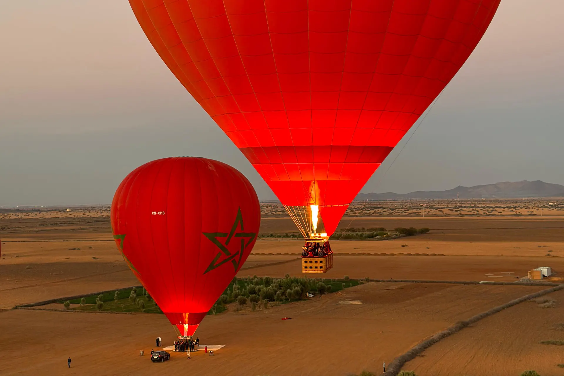 Panoramic view of Marrakech from balloon